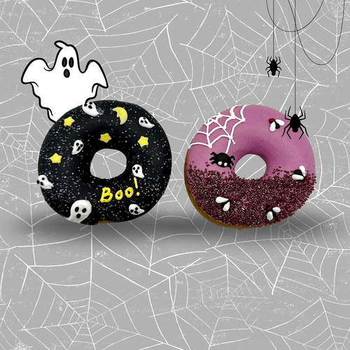 Candy Horse HALLOWEEN – Limited Edition Iced Donuts I Sæt med 2 dekorerede hestekager i donutform
