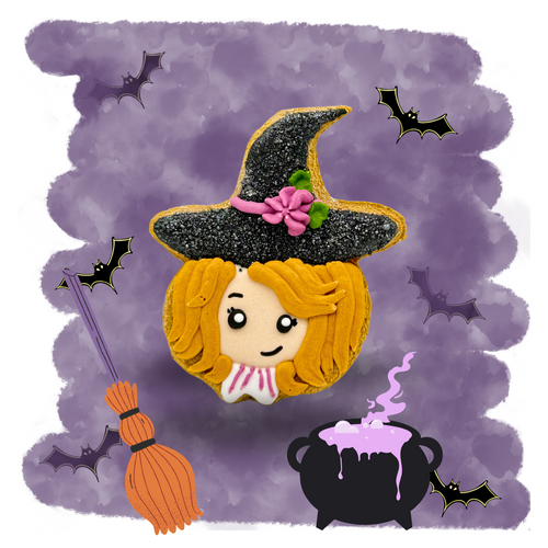 Candy Horse HALLOWEEN - Limited Edition Iced Horse Cookie En hånddekoreret hestekage med HEKSEMOTIV