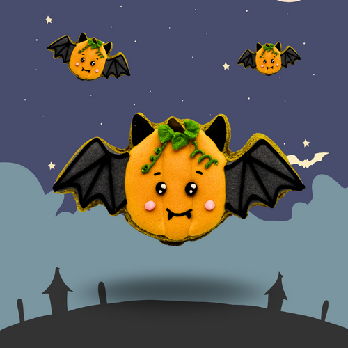 Candy Horse HALLOWEEN - Limited Edition Iced Horse Cookie En hånddekoreret hestekage med GRÆSKARMOTIV
